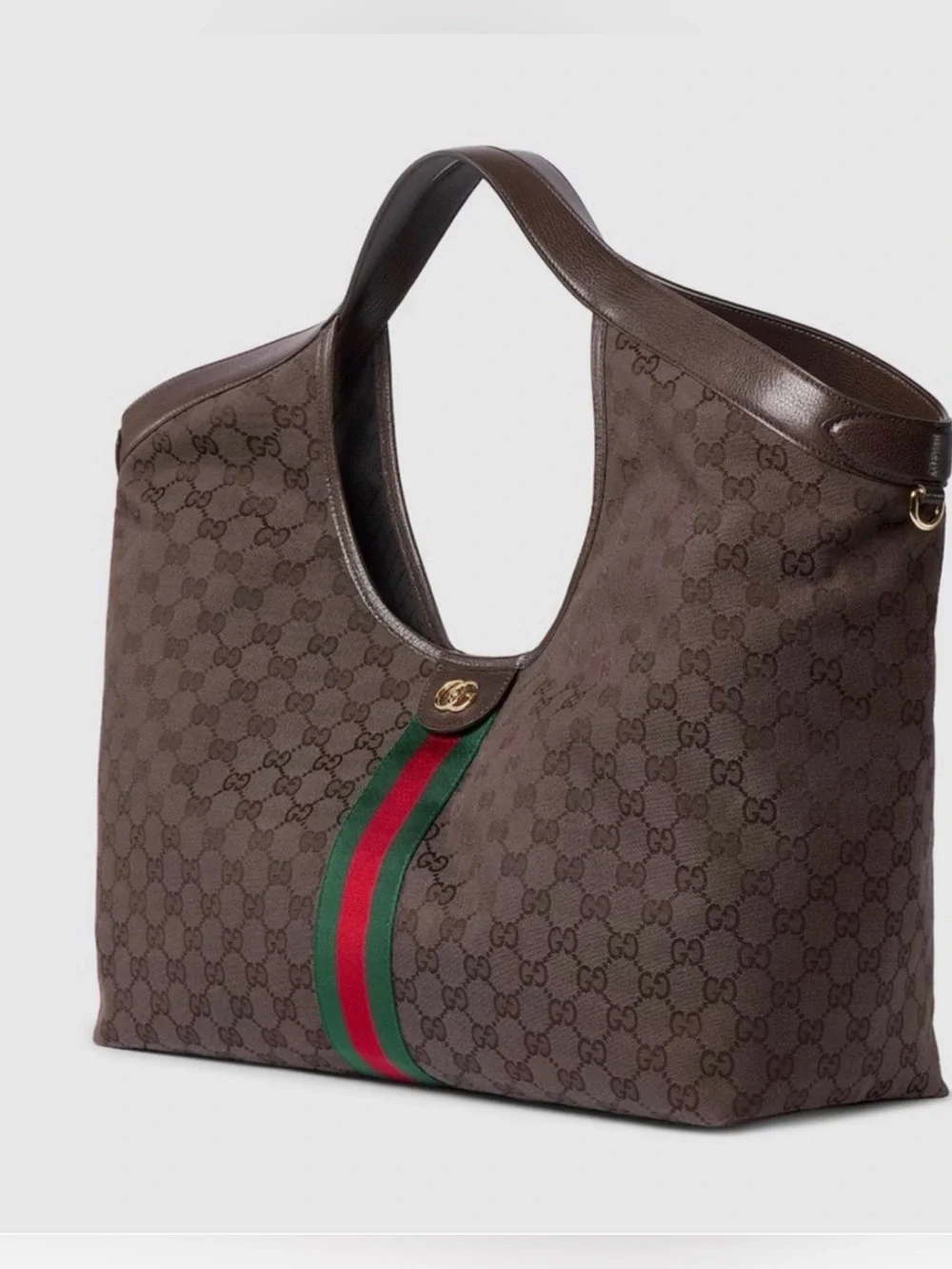 Authentic Gucci Giglio Large Tote Bag in Chocolate